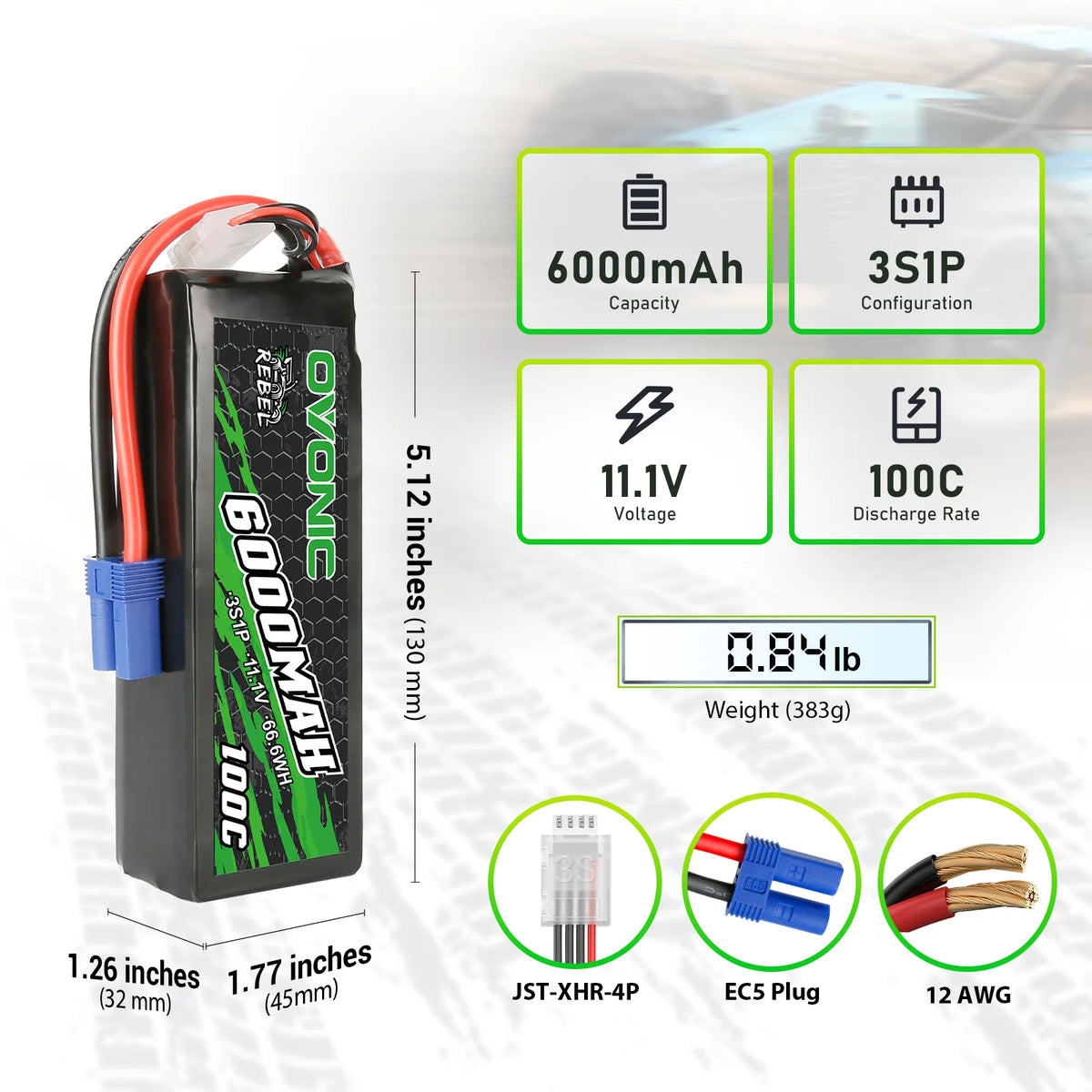 6000mAh / 3S / EC5