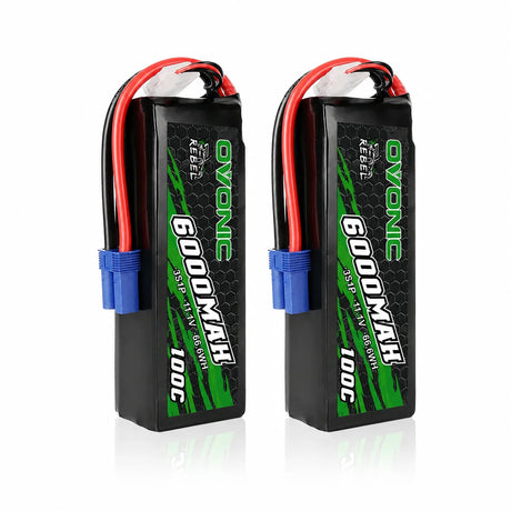 OVONIC Rebel Series 11,1V 6000mAh 100C 3S Softcase LiPo-Akku mit EC5-Anschluss (2 St.)