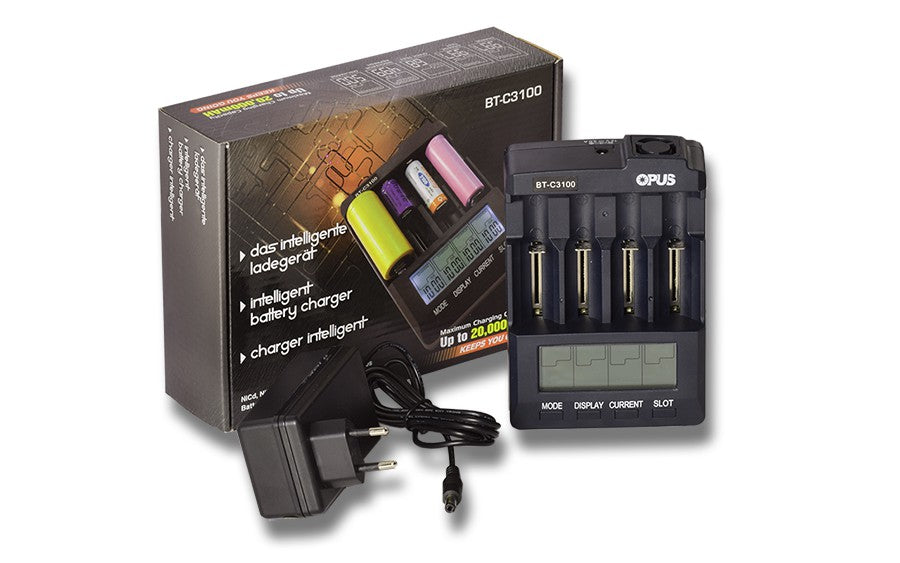 Opus Universalladegerät für Rundzellen BT-C3100 V2.2 für Li-Ion, NIMH, NiCd Akkus