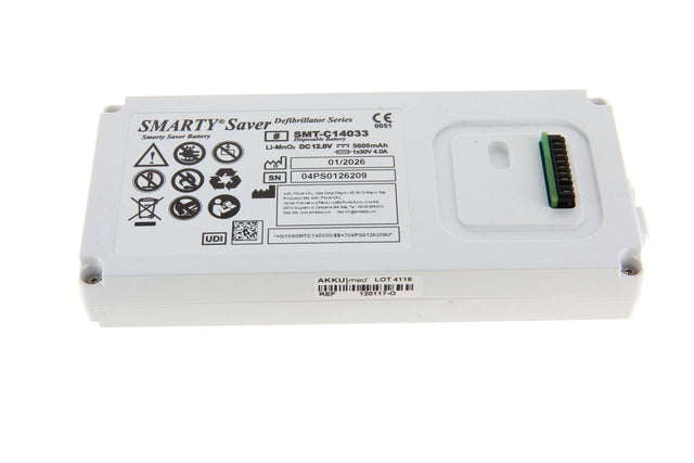 Original Lithiumbatterie für Defibrillator Smarty Saver - SMT-C14033 - 12 V 5600 mAh 176x75,1x29 mm