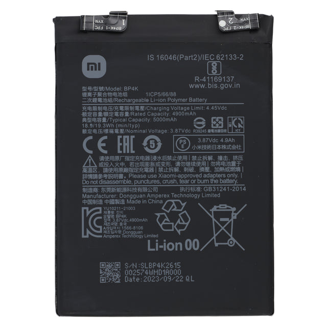 Original Xiaomi Akku BP4K für Poco F5 / Poco X5 Pro 5G / Redmi Note 12 Pro 5G – Li-Ion Smartphone-Ersatzakku mit 5.000 mAh