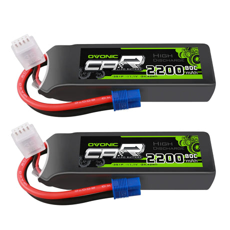 Ovonic Car LiPo Akku 3S 2200mAh 80C 11,1V LiPo-Akku mit EC3-Stecker (2 St.)