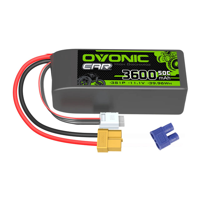 Ovonic 3S 3600mAh 50C 11,1V LiPo mit XT60 & EC3 Stecker