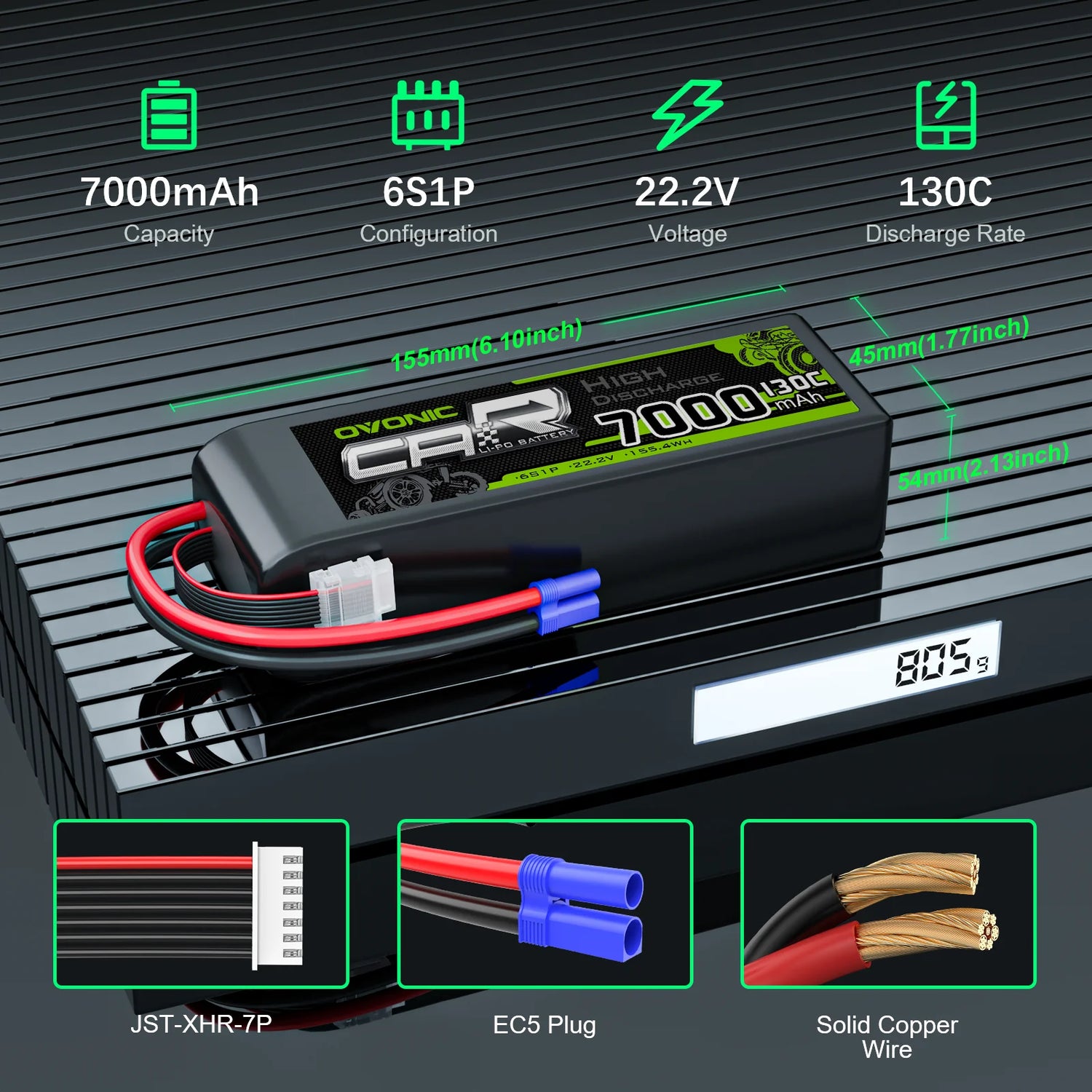 7000mAh / 6S / EC5