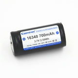 Keeppower 16340 - 700mAh, 3,7V Li-Ionen-Akku (BMS/PCB geschützt)