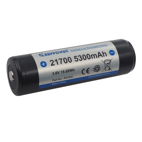 Keeppower 21700 - 5300mAh, 3,6V - 3,7V Li-Ion-Akku PCB geschützt P2153C