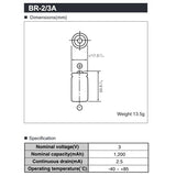 BR-2/3 A Panasonic Lithium Batterie 3,0 Volt mit Lötfahnen in Z-Form