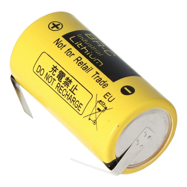 BR-C Panasonic Lithium Batterie Baby mit Lötfahnen in U-Form zum anlöten, BR26500