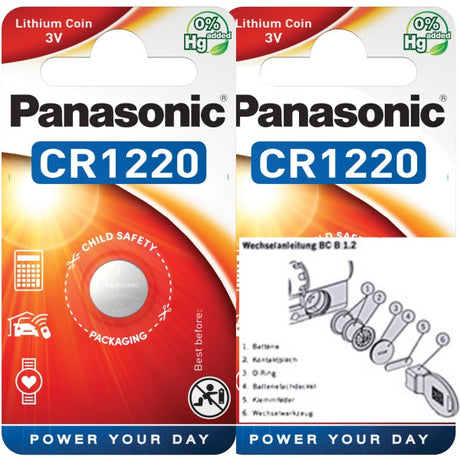 Panasonic CR1220 3V 35mAh Lithium Batterie für blueCompact Winkhaus Schließmechanismuss