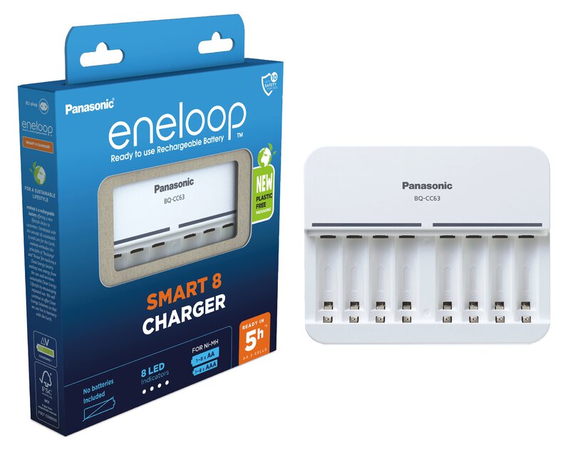 Panasonic Eneloop Ladegerät BQ-CC63 8fach Smart 8 Charger