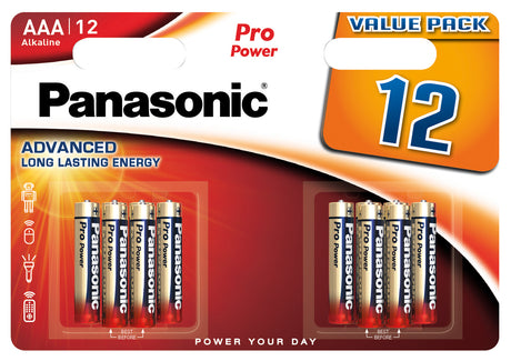 Panasonic Pro Power AAA Micro Batterien, ideal für Geräte mit mittlerem und hohem Energiebedarf ( 12 St. )