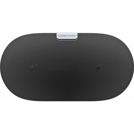 AccuCell Die QI kabellose Dual-Schnellladematte mit 10 Watt Schnell-Ladestrom max. 2a ind. schwarz ideal für 2 Smartphones, Handy, Tablet