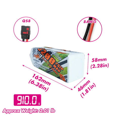 CNHL Racing Series 7S 5200mAh 25,9V 7S 90C Lipo-Akku mit QS8-Stecker
