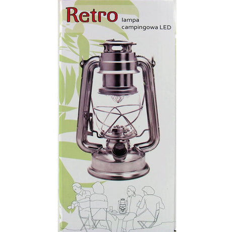 AccuCell Retro LED Sturm-Laterne Silber 12 helle LED voll dimmbar, Batteriebetrieben