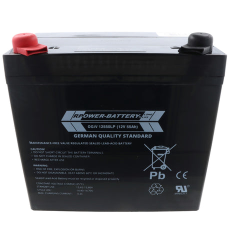 RPower OGiV 12550LP 12V 55Ah Long Life Bleiakku AGM Blei Gel Akku
