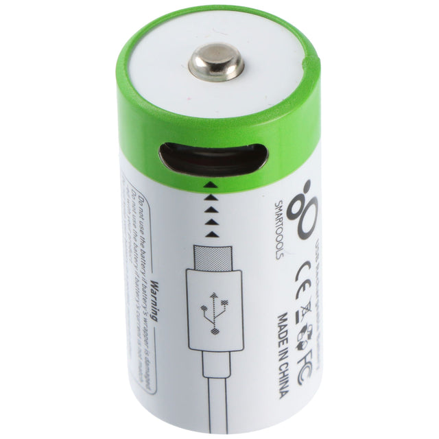 Rundzelle 16340, CR123, Li-ion, 3,7V, 700mAh, 2,6Wh, mit USB-C Charging Port, 33,9x16,1mm