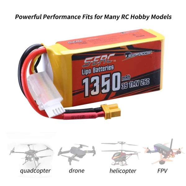 Sunpadow 3S RC Lipo-Akku 25C 11,1V 1350mAh mit XT30 (2 St.)