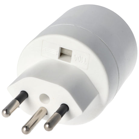 AccuCell Schweiz-Adapter weiss von Schukokupplung auf schweizer Stecker 230 Volt mit Erdleiter und 10A