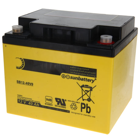 SUN Akku für Blei-Vlies-Akku AGM SB12-40, VDS G122031, M6 Schraubanschluss