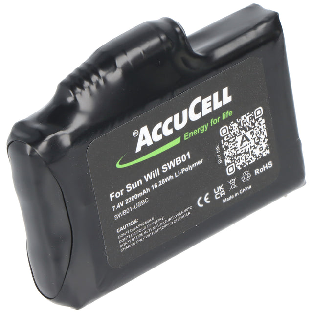 SWB01 Akkus, wiederaufladbare Lithium-Polymer-Akkus 7,4 Volt 2200mAh inkl. USB-C Ladekabel, ideal für beheizte Handschuhe