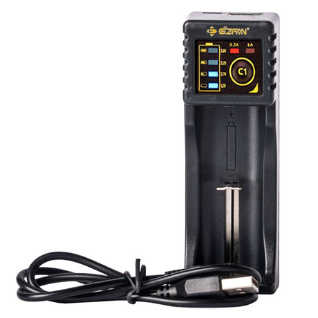AccuCell Schnell-Ladegerät für 3,2 Volt LiFePO4 Solar Li-Ion Akku, lädt IMR, INR, ICR, Li-Ion und LiFePO4 3.2 Volt Akku, reaktiviert Tiefentladene Akkus