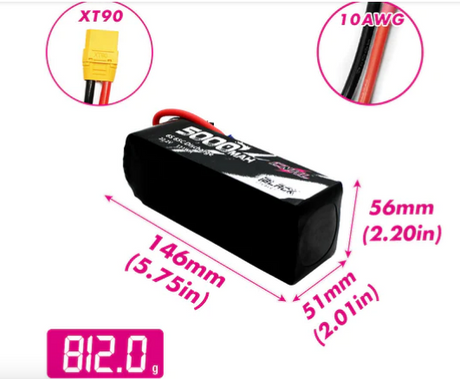 CNHL Black Series 6S 5000mAh 22,2V 65C XT90 Lipo Akku