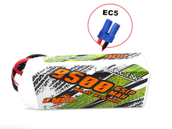 CNHL Racing Series 6S 9500mAh 22,2V 90C EC5-Stecker Lipo Akku