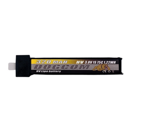 DOGCOM 320mAh 3,8V 75C 1S1P HV Lipo-Akku mit BT2.0-Stecker (5 St.)