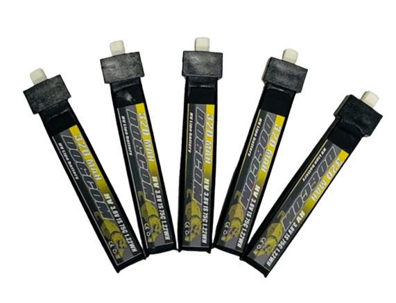 DOGCOM 320mAh 3,8V 75C 1S1P HV Lipo-Akku mit BT2.0-Stecker (5 St.)