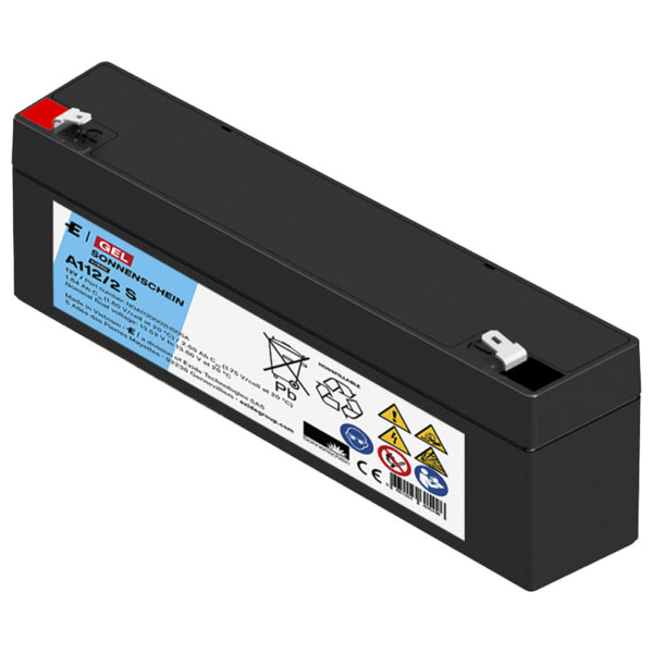 Sonnenschein Blei-Akku A112/2 S Gel – 12 V / 2 Ah Longlife VRLA Akku mit Faston 4,8 mm