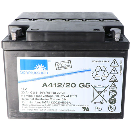Exide Sonnenschein Dryfit A412/20 G5 Akku Blei PB 12Volt 20Ah