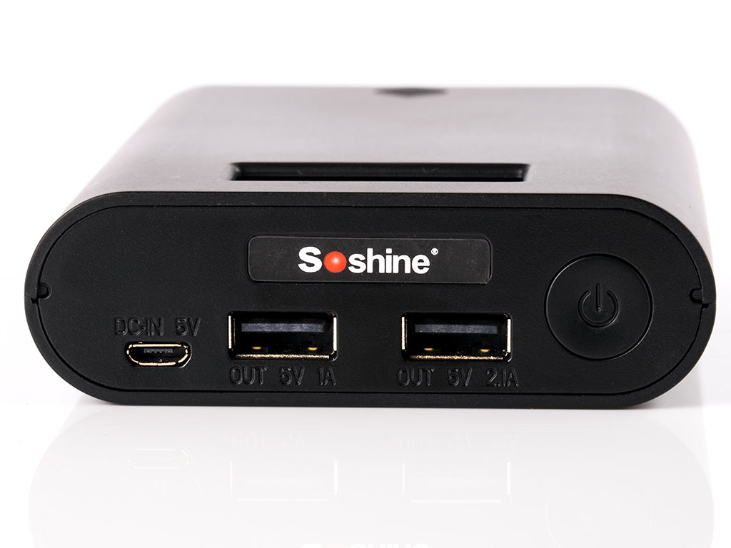 Soshine E3S Powerbank-Ladegerät mit zwei USB-Ausgängen und LCD-Display