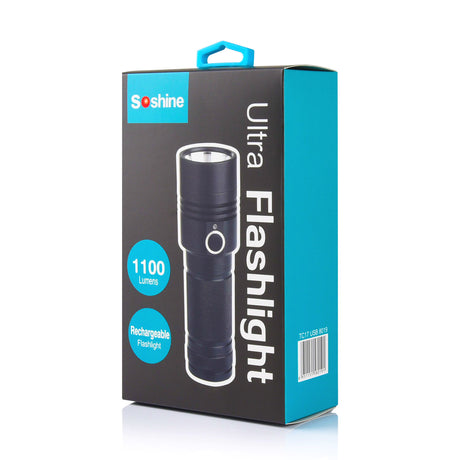 Soshine Taschenlampe TC17 USB 26650 oder 18650