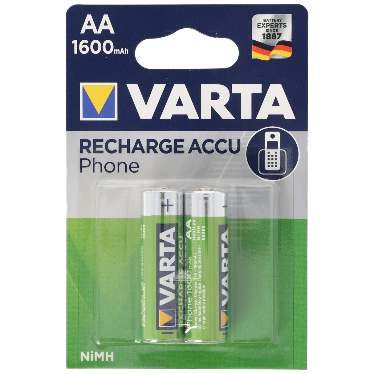 Varta T399 Phone Power Akku Mignon/AA 1600mAh 2er Pack