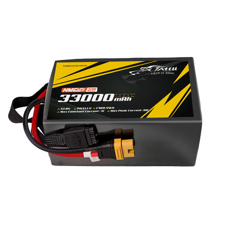 TATTU NMC Semi-Solid State 330Wh/kg 33000mAh 10C 51,8V 14S1P Lipo-Akkupack mit AS150U-F-Stecker