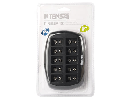 Tensai TI-NI 9.6V-10 Stecker Schnelladegerät für 1-10 6LR61 6F22 9 Volt Akkus