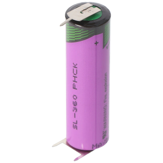 Tadiran Lithium Batterie SL-360/PT mit Lötfahnen mit 3er Print Kontakten