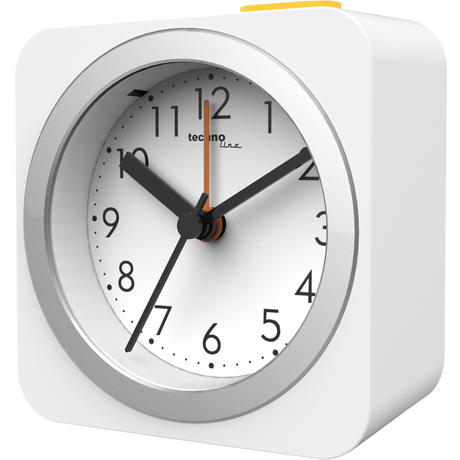 Technoline Modell B - analoger Quarzwecker im edlen Design mit warmer Hintergrundbeleuchtung in weiß