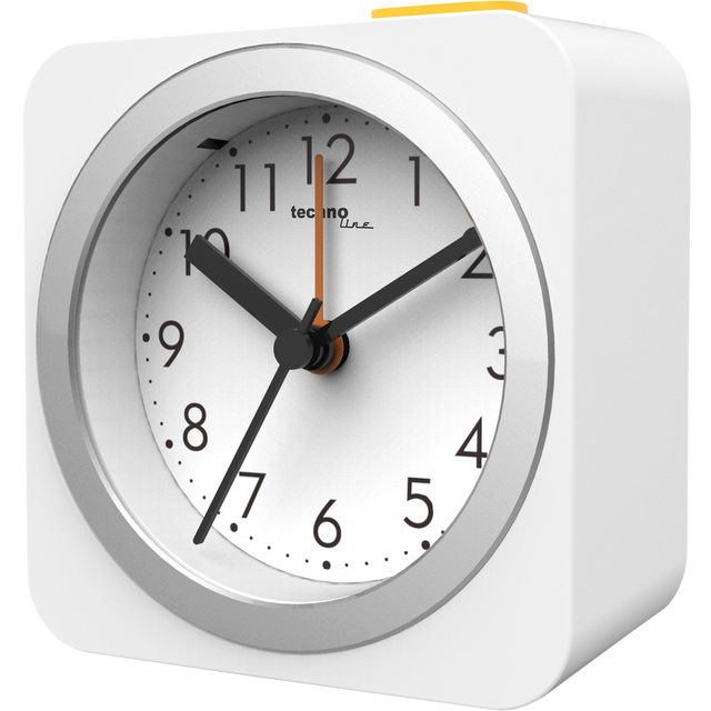 Technoline Modell B - analoger Quarzwecker im edlen Design mit warmer Hintergrundbeleuchtung in weiß