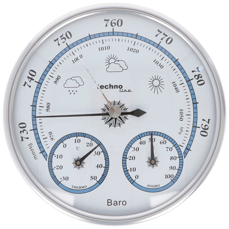 Technoline WA 3090 rundes BaroMeter mit Thermo-HygroMeter im Vintage-Design
