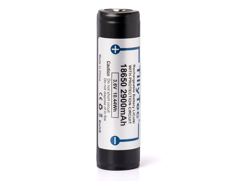 TillyTec 18650 - 2900mAh, 3,6 V - 3,7 V Li-Ionen-Akku mit PCB Schutzelektronik