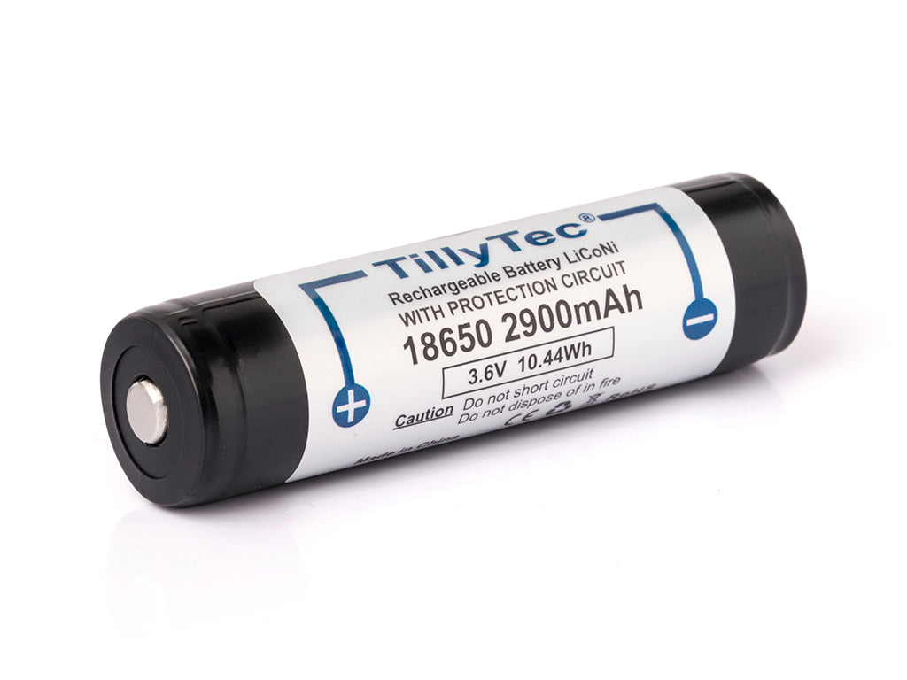 TillyTec 18650 - 2900mAh, 3,6 V - 3,7 V Li-Ionen-Akku mit PCB Schutzelektronik