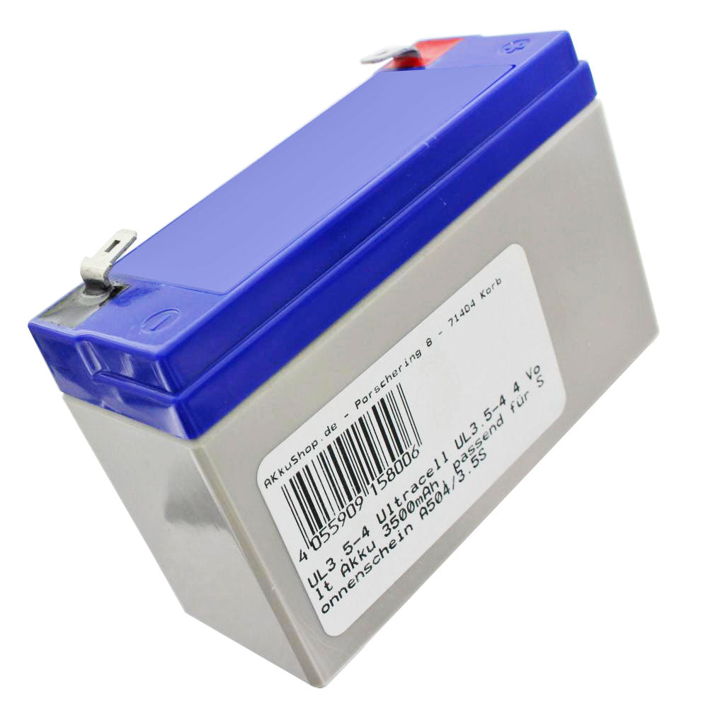 Ultracell UL3.5-4 4 Volt Akku 3500mAh, passend für Sonnenschein A504/3.5S, 4,8mm Kontakte