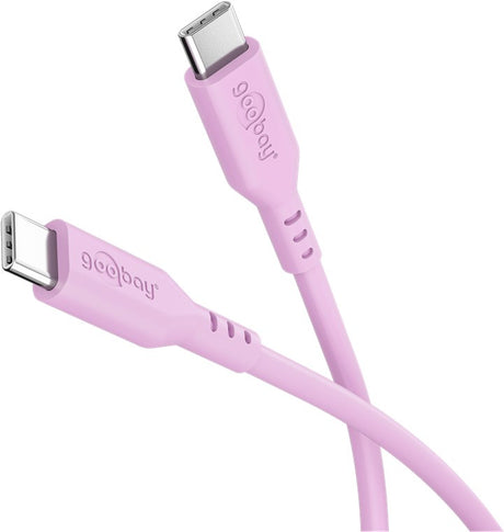 Goobay USB-C Silikon-Ladekabel, für USB-C Geräte, schnellladefähig, Knickschutz, Länge 1,5 Meter