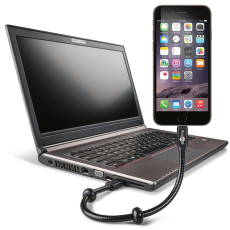 AccuCell USB Lade- und Synchronisations Schwanenhals-Kabel iPhone Lade- und Synchronisations-Geräteständer