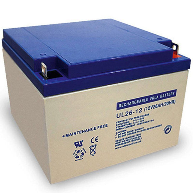Ultracell UL26-12 Blei Akku 12 Volt mit 26Ah und M5 Schraubanschluss

