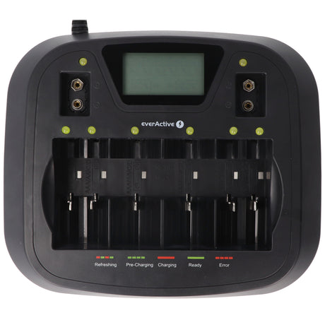 everActive Universal-Schnell-Tischladegerät ULTRA 8 Einzelschacht-Überwachung und Akku-defekt-Erkennung, Lieferung ohne Akku