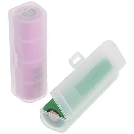 Accucell Universal AccuSafe Aufbewahrungsbox für 1 Stück 18650, 16650 Li-ion Akku, Farbe transparent, Innenmaße max. 64x18x18mm