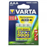 Varta Power Akku NiMH Akku AAA Micro 1,2V 1000mAh 4er Pack
