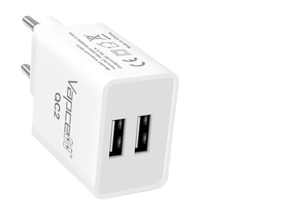 USB-Netzteil Vapcell QC2 5V - 2,1A mit 2 x USB-A Ausgang